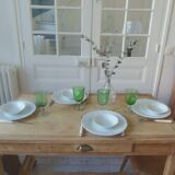 Vintage kitchen table on casters.