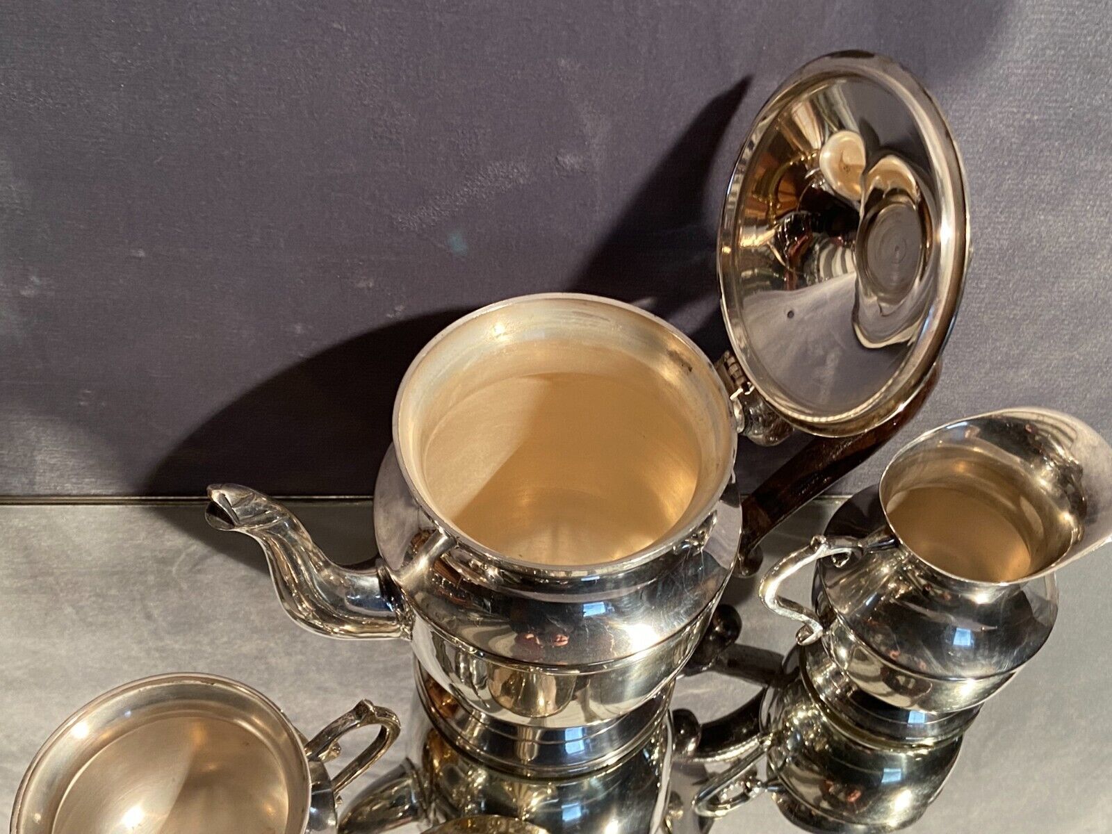 Tea set coffee Louis XV silver metal coffee maker teapot sugar pot milk pot