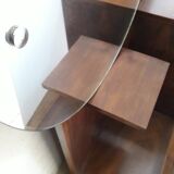 Art Deco dresser, solid walnut, veneer, 3 drawers, mirror.