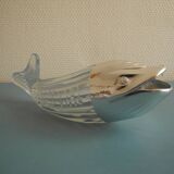 vintage glass fish nut dispenser whale table art