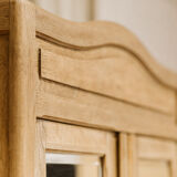 Antique oak wardrobe with mirror – fully restored