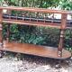 Wooden planter on wheels
