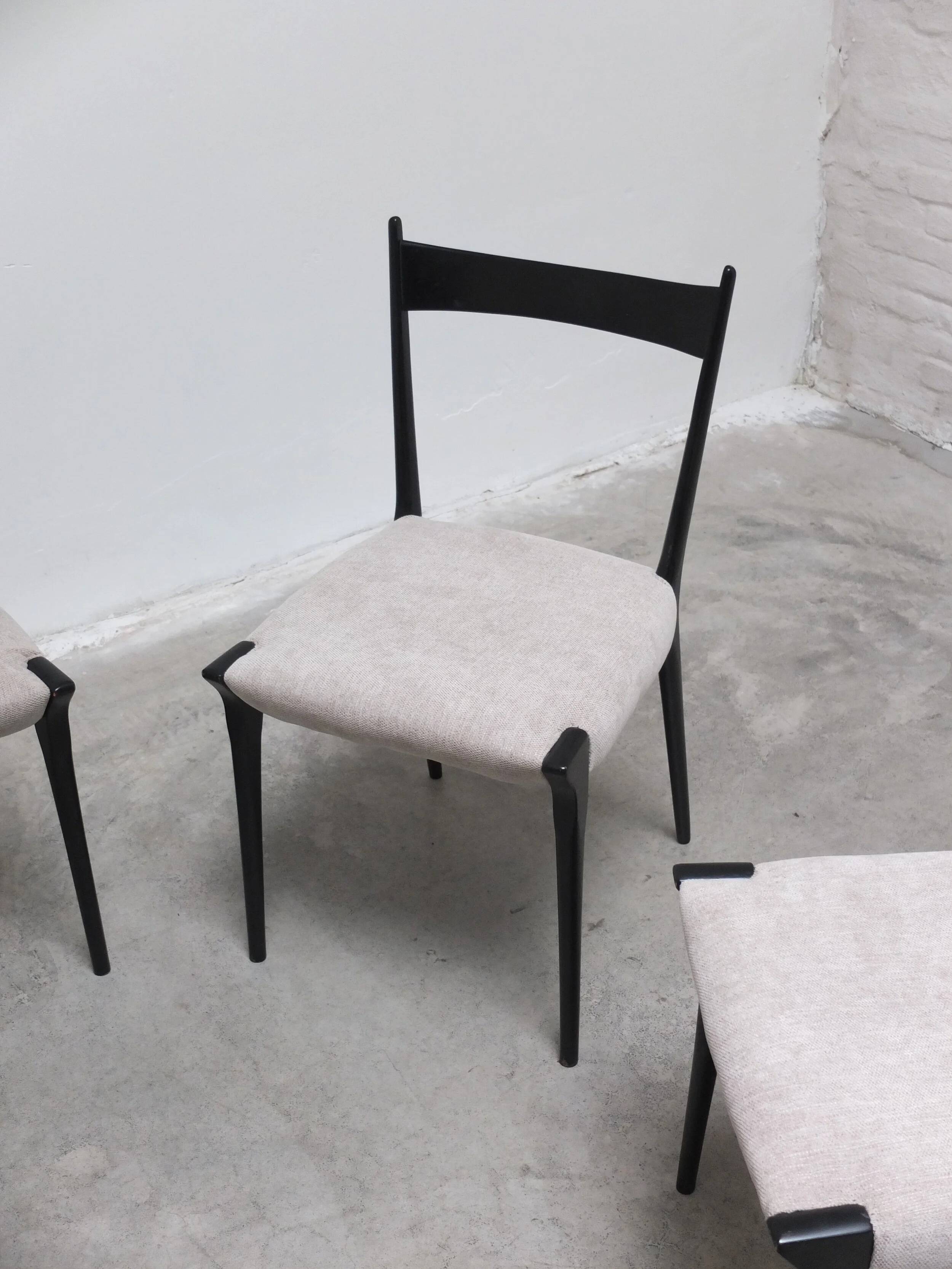 Rare set of 6 'S11' dining chairs by Alfred Hendrickx for Belform, 1950s