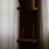 Primitive tripod stool in solid pine, modern Swedish style, from the 1950s.