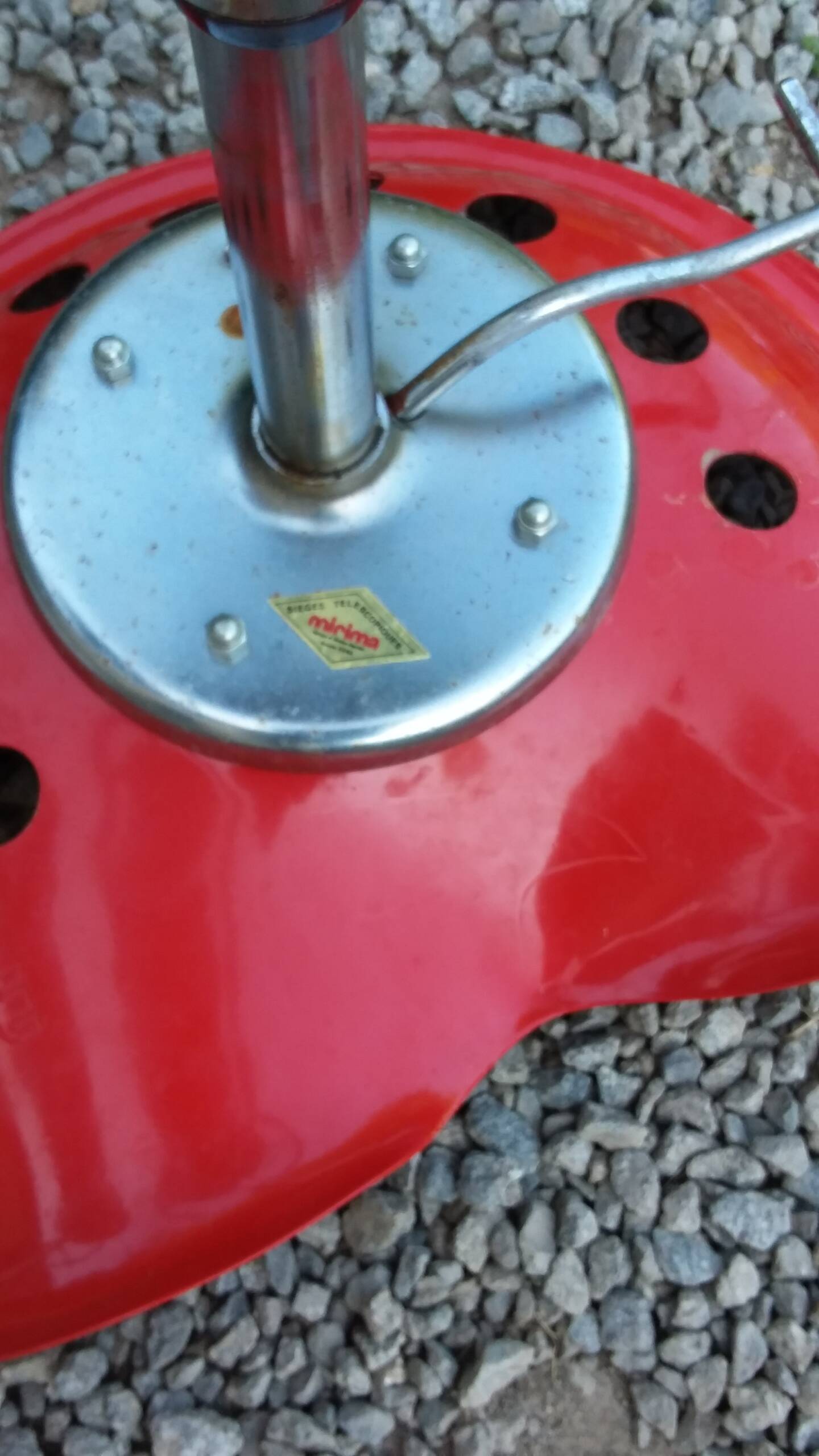 Pair of Etienne Fermigier designer stools, Mirima mower model, publisher