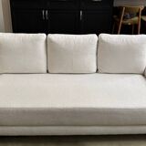 Canapé 3 places Omnight par NV Gallery en tissu bouclette blanche