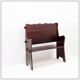 Vintage solid wood church bench from the 20th century.