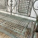 Folding iron garden bench