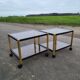 Coffee table golden black and Erard smoked glass
