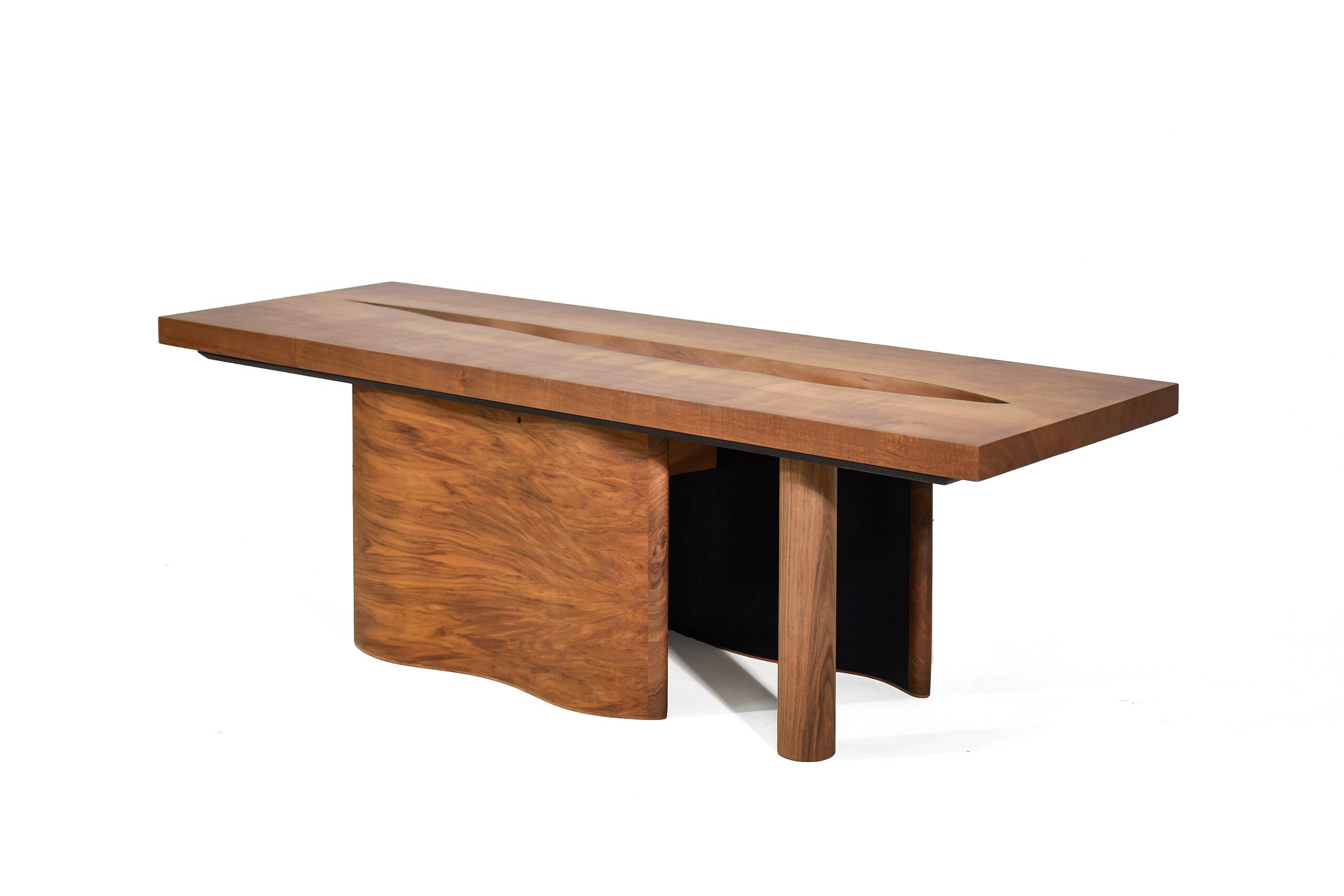 Large coffee table ONDA, cherry and walnut