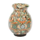 Earthenware vase mosaic by jean gerbino for vallauris