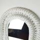 Large framed white wicker mirror 1970s  57x72cm