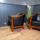Dark blue club armchair (2x)