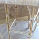 Lot of 3 Maison Louis Drucker light Manila rattan bistro high chairs.