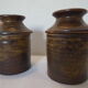 2 pots in gres with signed lid