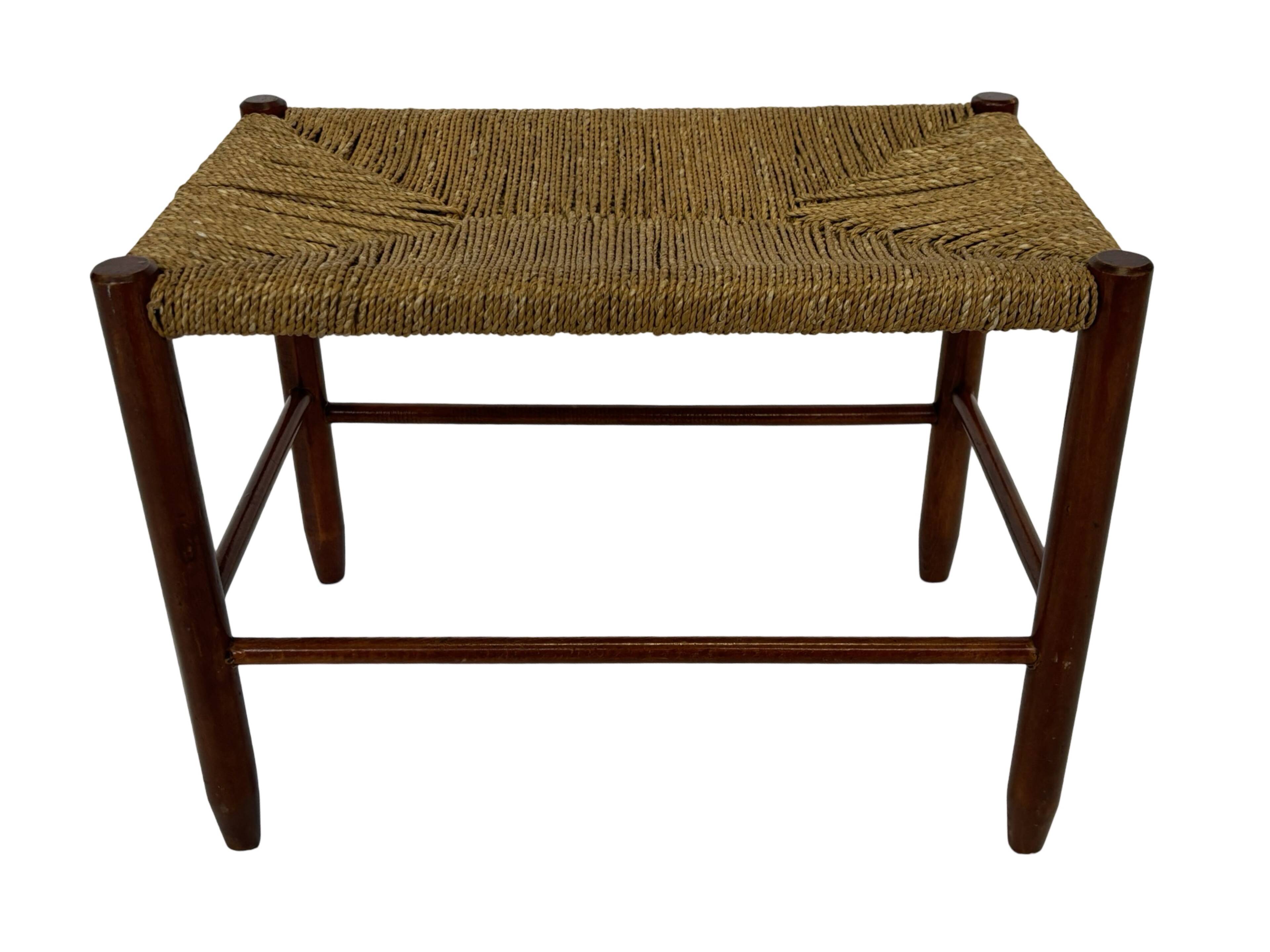 Vintage Stool Danish Papercord Rope Stool Mid Century Ottoman