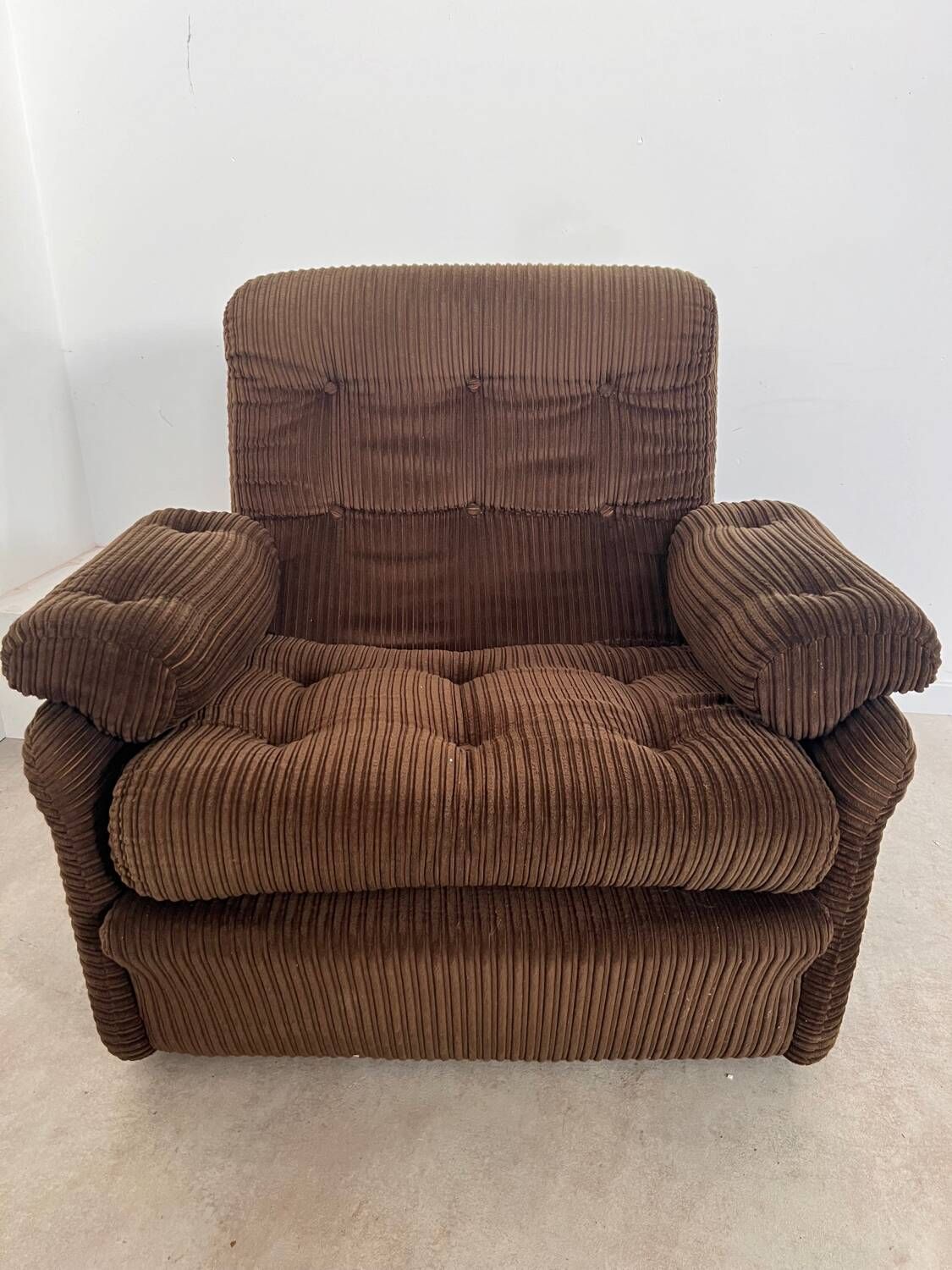 Set of 2 vintage Airborne French design armchairs from the 60s in velvet