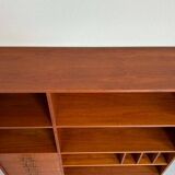 Vintage bookcase with drawers teak