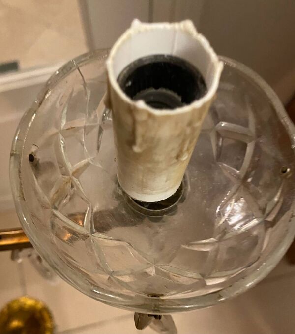 Lustre laiton doré et verre