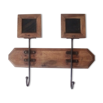Coat rack 50s wood and steel slate