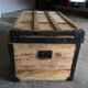 Flat light wooden trunk