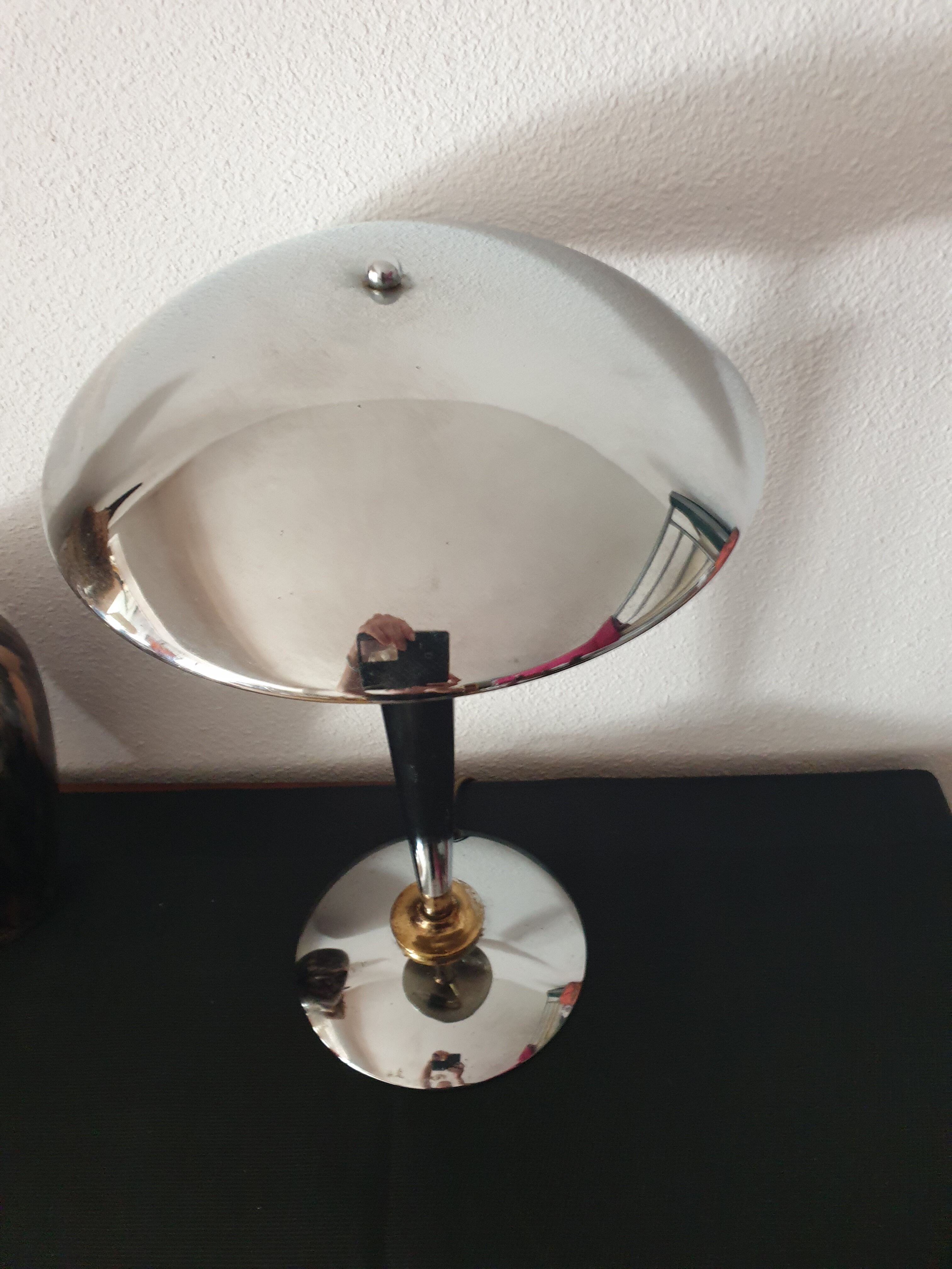 Chrome mushroom lamp from the 60s