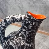 Vallauris-style pitcher with orange interior