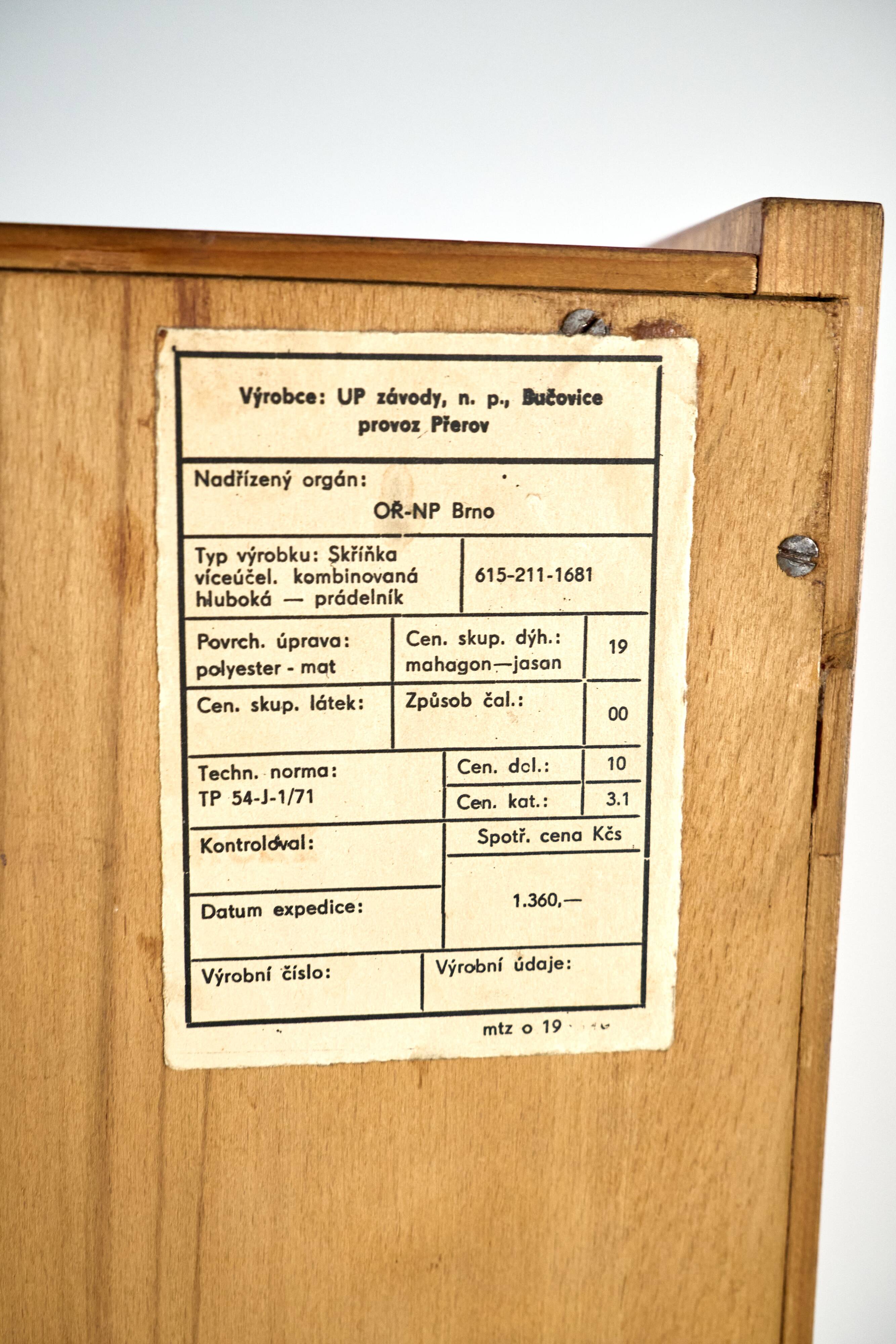 Vintage Wardrobe Cabinet by František Mezulánik for Up Závody, 1970s