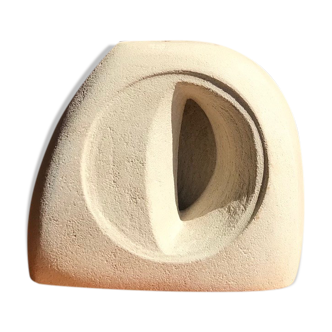 Carved stone lamp signed Arsène Galisson - 1980s