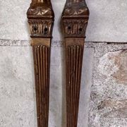 2 ornements pour meuble en bronze Art Nouveau
