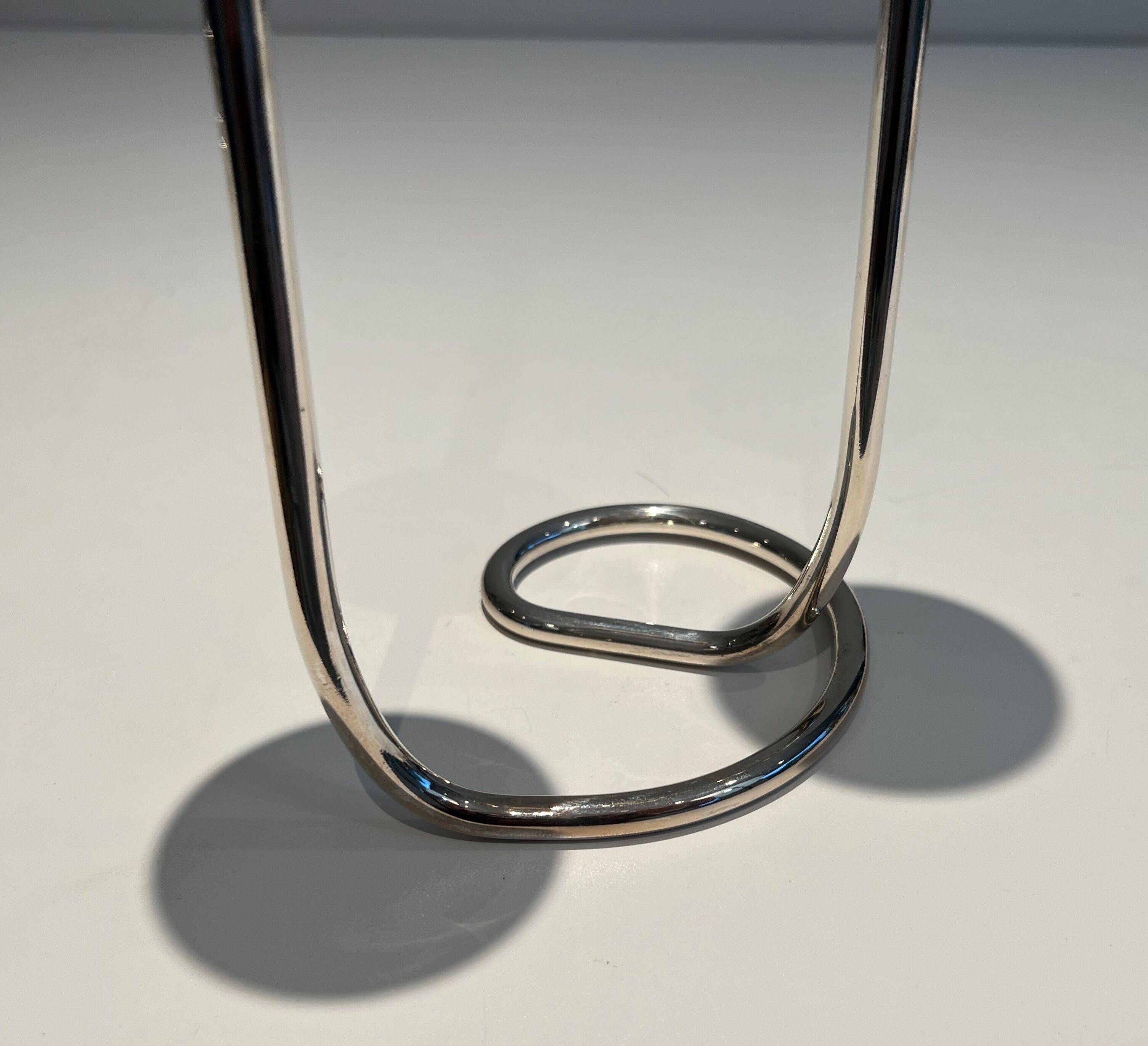 Silver-plated metal candle holder