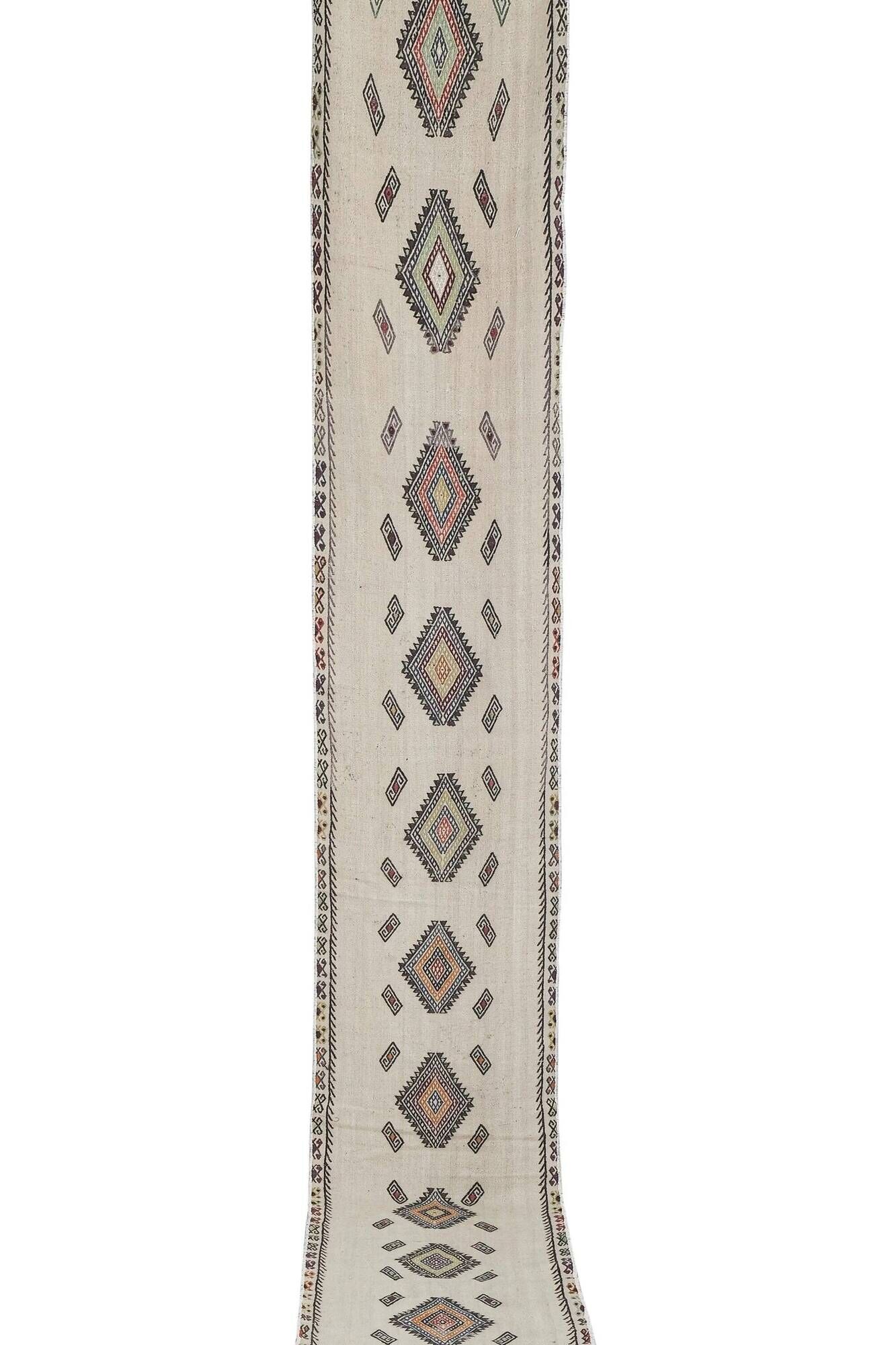 Vintage Turkish hallway rug 58x417 cm