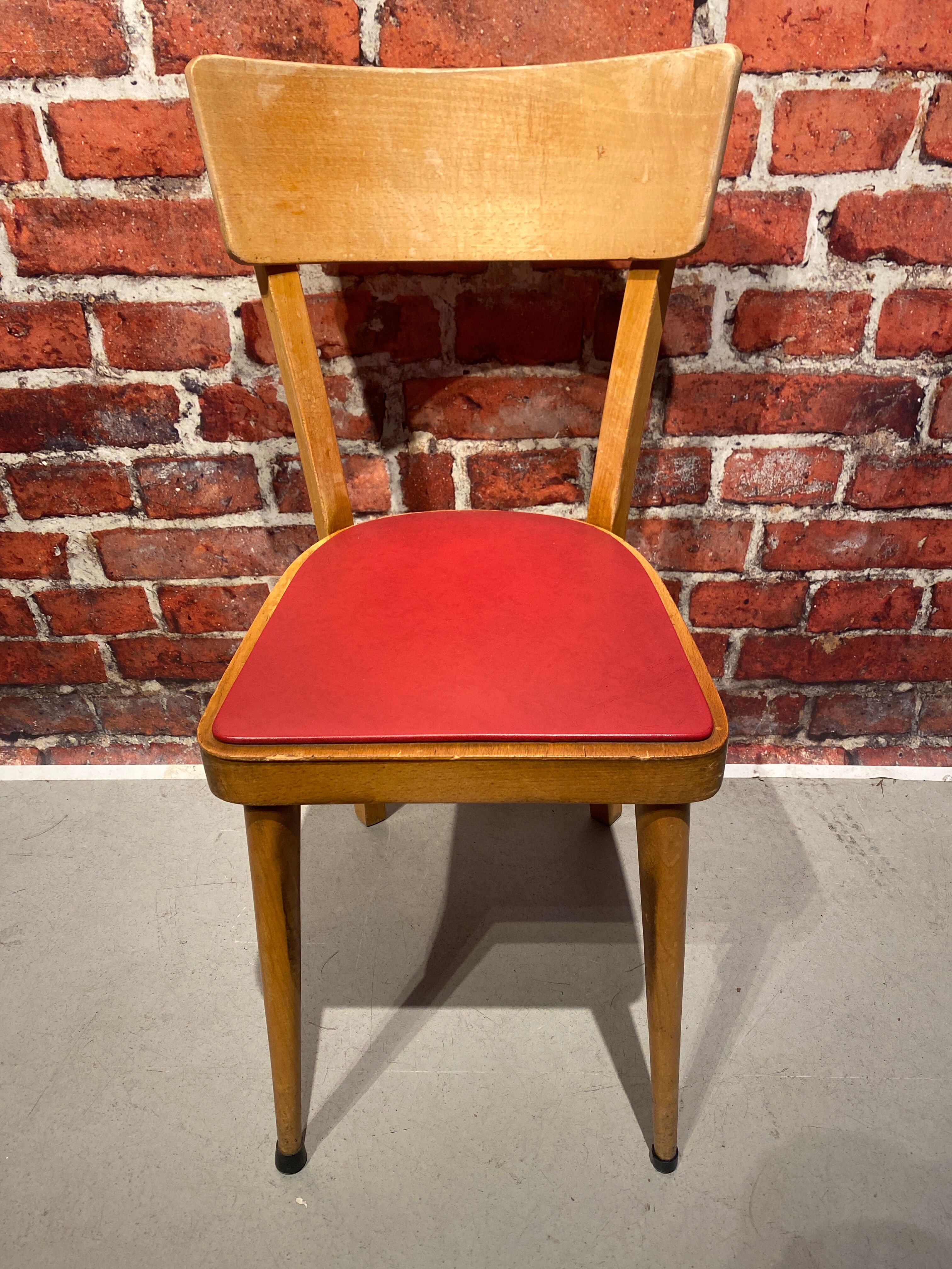 Set of 6 wooden bistro chairs