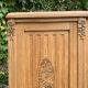 Asymmetrical Art Deco glass-fronted Parisian wardrobe in raw oak, 1930.