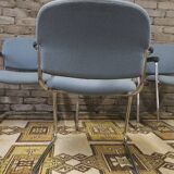 Set of 4 drabert armchairs with chrome legs, 1980