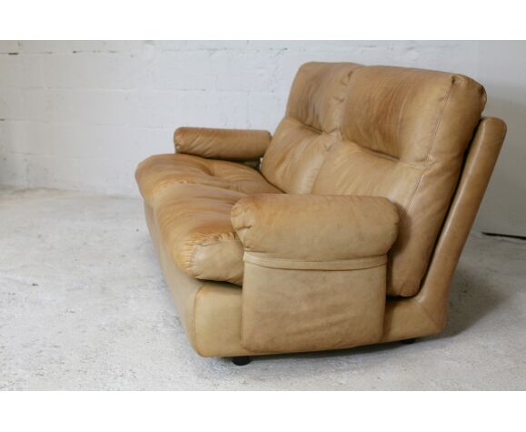Leather Sofa Albany Model Late 70 S Roset Edition Selency Leather Sofa Albany Model Late 70 S, Sand Color Leather Sofa