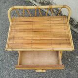 Pair of vintage rattan bedside tables