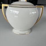 3-piece service Limoges – teapot, sugar bowl, milk jug – white & gold