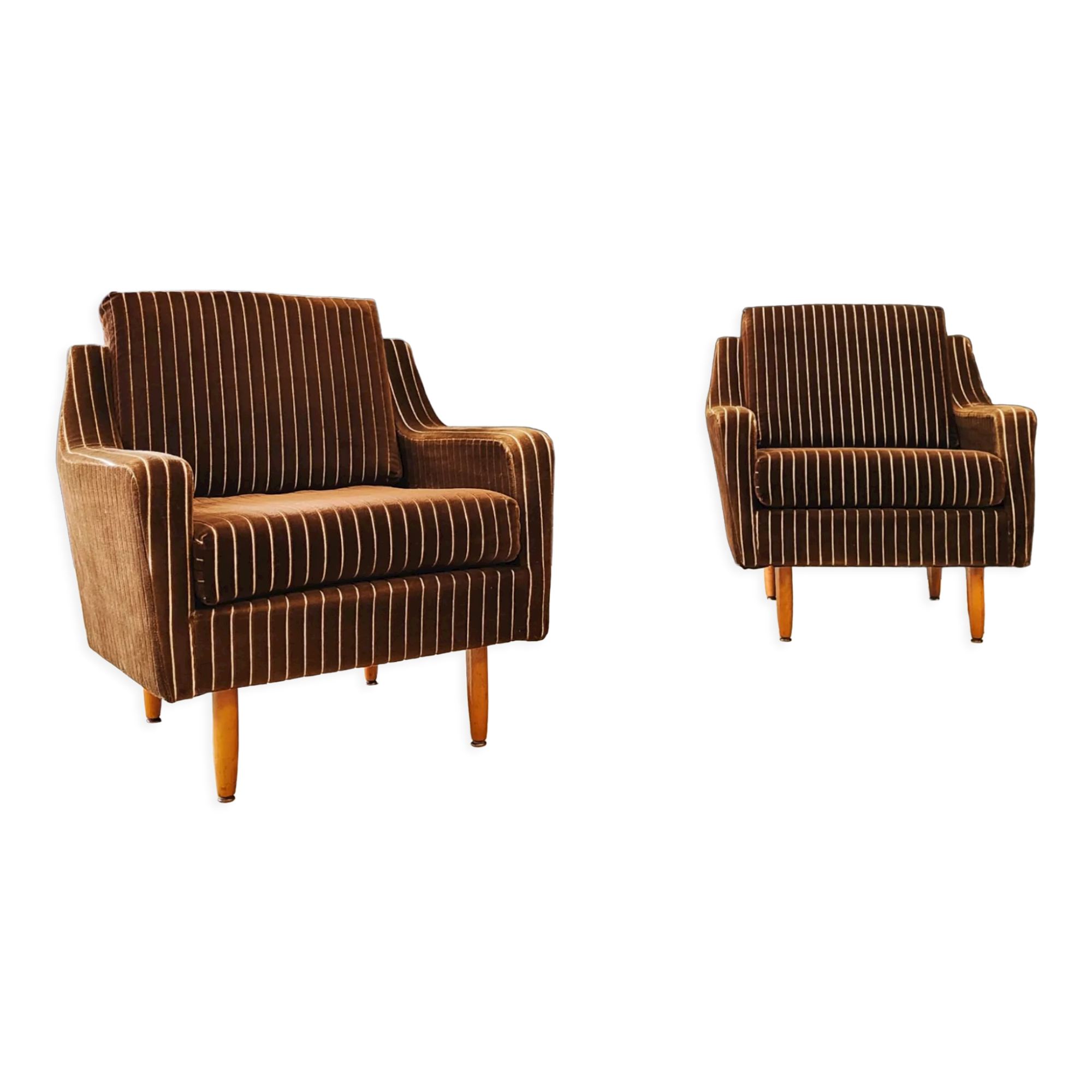 Two mid century armchairs vintage - set 2 chairs
