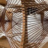 Hanging wood and stretched wire