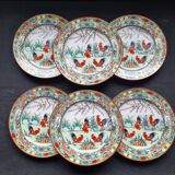 Set of 6 vintage (1970) hand-painted dessert or appetizer plates