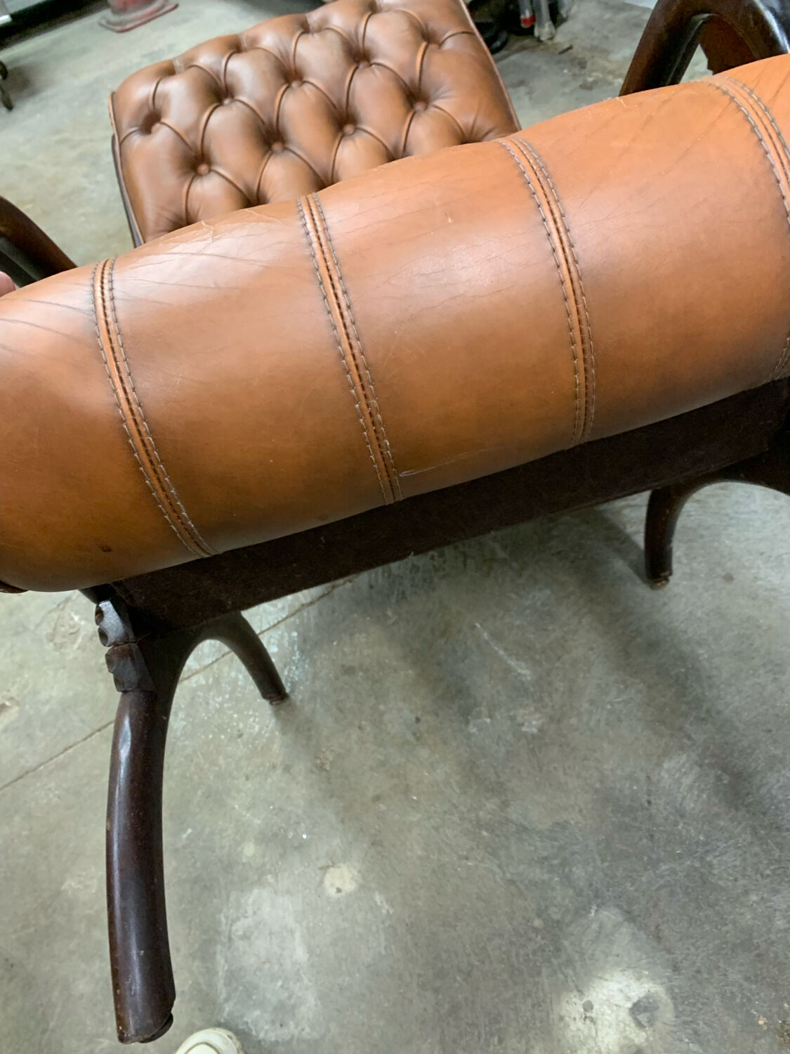 Many Vintage English Chesterfield Ottomans