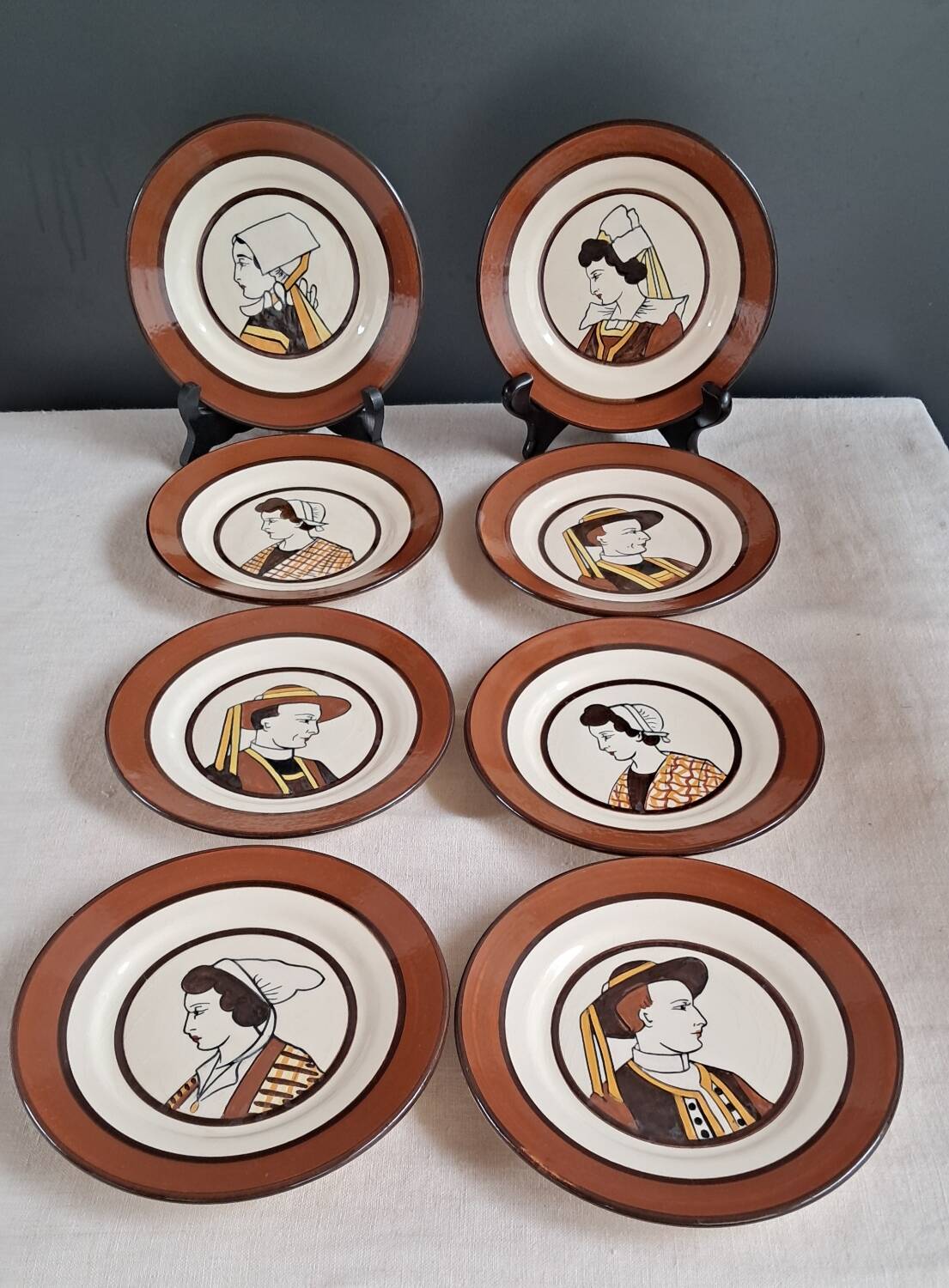 JP Quimper dessert plates