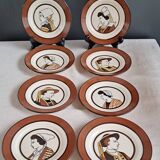 JP Quimper dessert plates