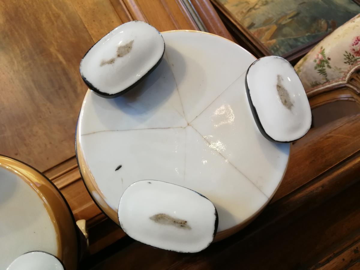 Pair of vases Egyptomania porcelain of Bayeux