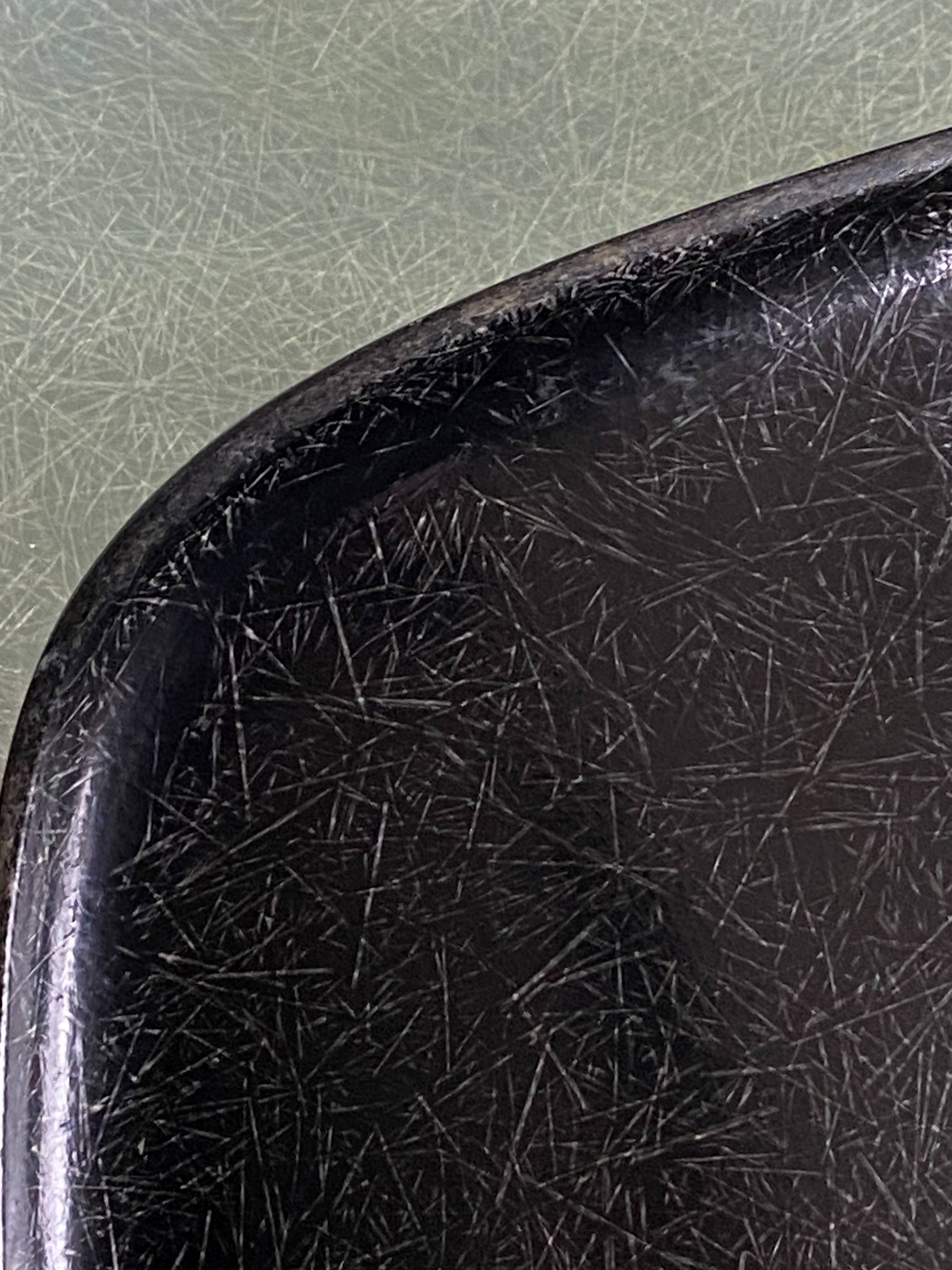 DSW chair, black fiber, black dowel, walnut, Eames, Herman Miller, vintage 1950