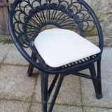 black bamboo armchair, pan tail