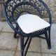 Fauteuil bambou noir, queue de pan