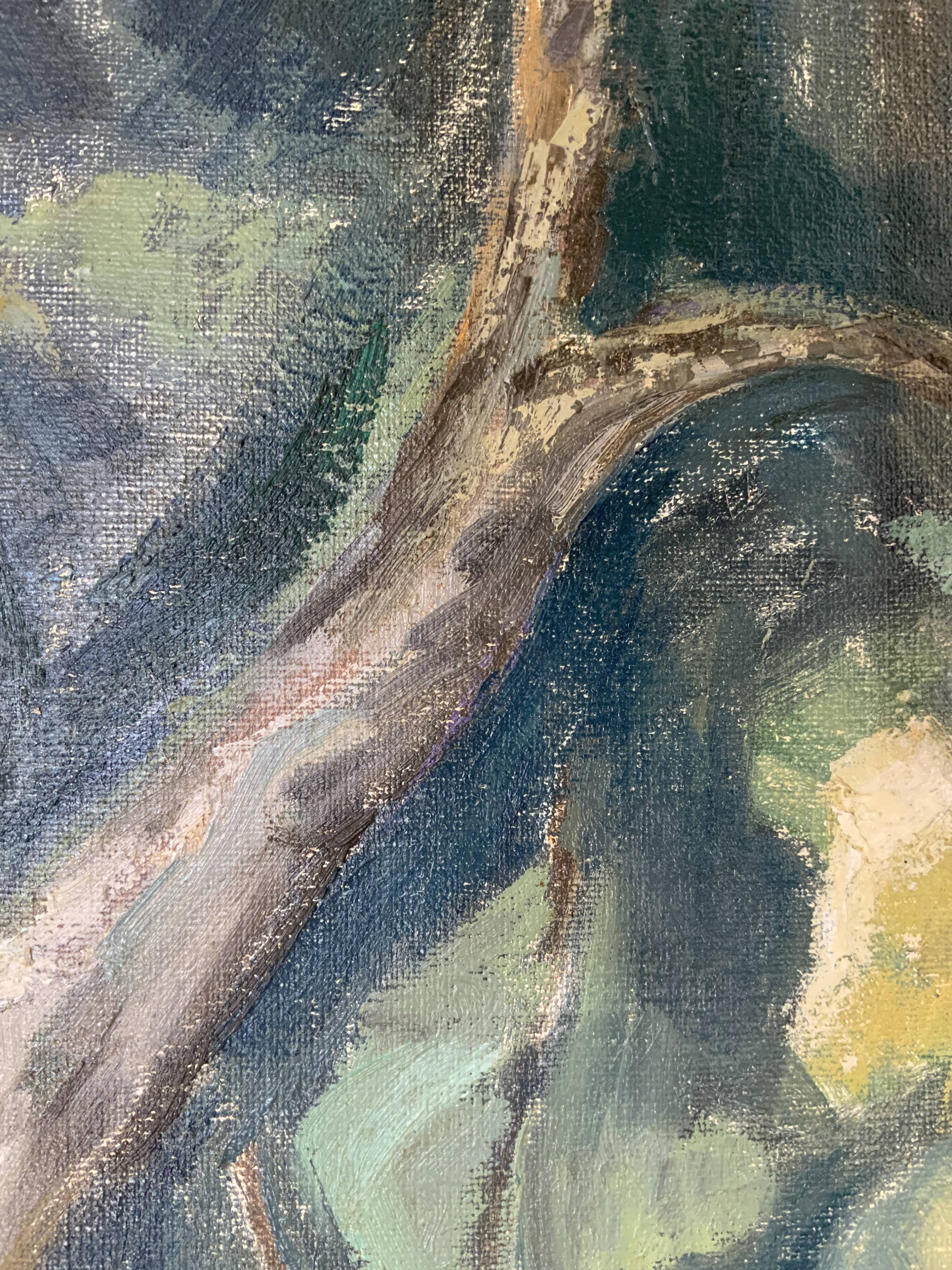 Vintage Oil on Canvas by Swedish artist Anna Munther (1915-2000)