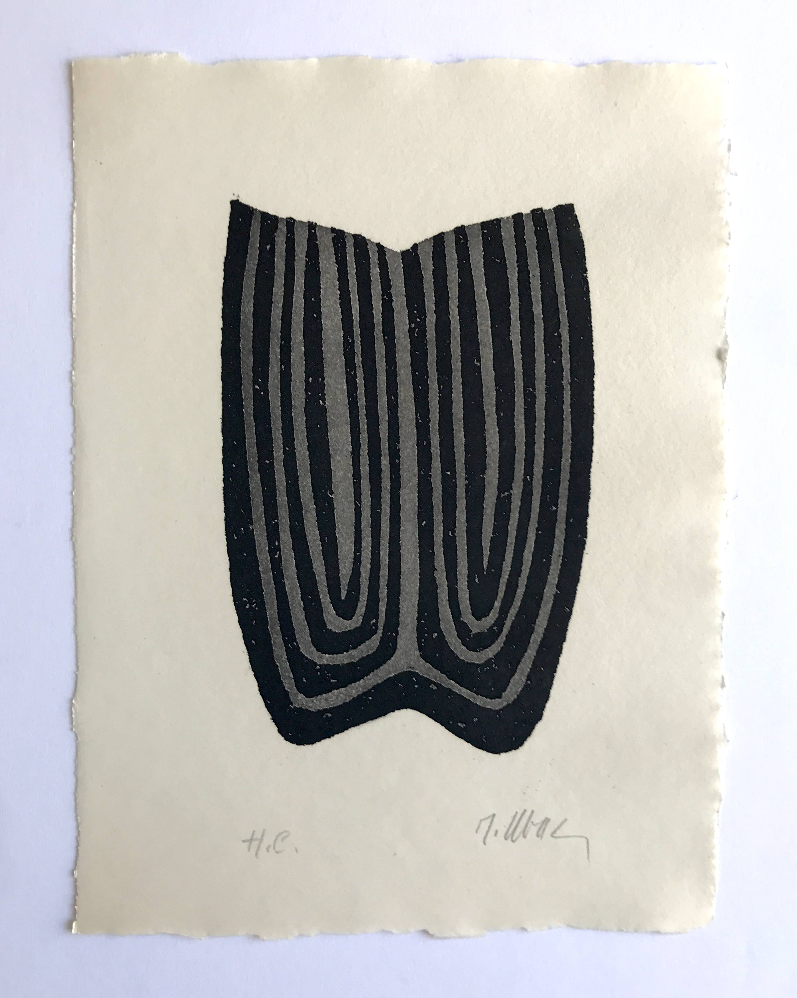 Raoul ubac, the uprooted grass 3, 1975. original etching signed in pencil.